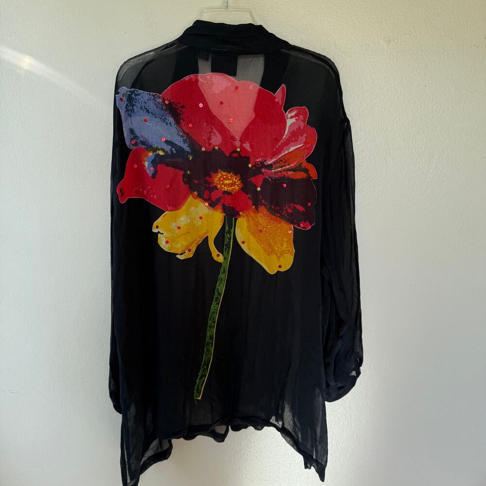 Anthony Mark Hankins Sheer blouse size 2X - Picture 9 of 12